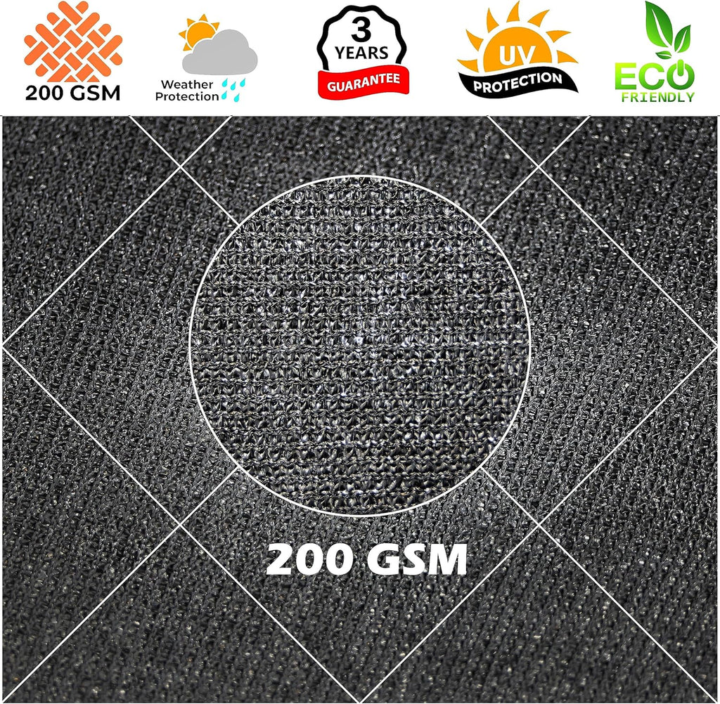 Royal Shade 12' x 16' CBlack Rectangle Square Sun Shade Sail Order to Make RTAPR0814 Canopy, UPF50+ 95% UV Blockage, 200GSM Commercial Standard Heavy Duty, 3 Years Warranty (We Make Custom Size)