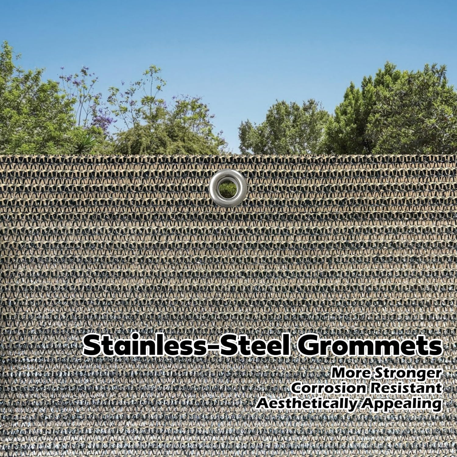 Heavy Duty Shade Sail - Straight Edge Sun Shade Cover - Shade Cloth for Patio, Pergola, Backyard, Awning (Brown, 12' x 16')
